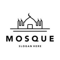 moskee islam lijntekeningen logo minimalistisch afbeelding ontwerp vector