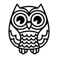 Cute Cartoon Owl Bird met grote ogen in zithouding vector