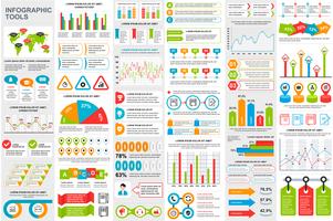 Infographic elementen data visualisatie vector ontwerpsjabloon. Kan worden gebruikt voor stappen, opties, bedrijfsprocessen, werkstroom, diagram, stroomdiagramconcept, tijdlijn, marketingpictogrammen, infografieken.