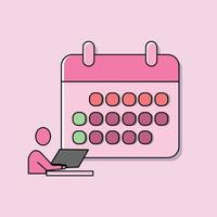 illustratie vectorafbeelding van kalender vlakke afbeelding icon vector