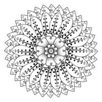 cirkelvormig patroon in de vorm van mandala voor henna, mehndi, tatoeage, decoratie. decoratief ornament in etnische oosterse stijl. kleurboek pagina. vector