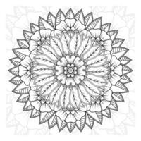 cirkelvormig patroon in de vorm van mandala voor henna, mehndi, tatoeage, decoratie. decoratief ornament in etnische oosterse stijl. kleurboek pagina. vector