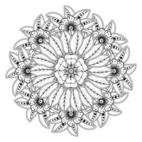 cirkelvormig patroon in de vorm van mandala voor henna, mehndi, tatoeage, decoratie. decoratief ornament in etnische oosterse stijl. kleurboek pagina. vector