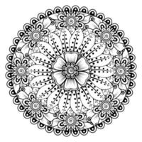 cirkelvormig patroon in de vorm van mandala voor henna, mehndi, tatoeage, decoratie. decoratief ornament in etnische oosterse stijl. kleurboek pagina. vector