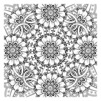 cirkelvormig patroon in de vorm van mandala voor henna, mehndi, tatoeage, decoratie. decoratief ornament in etnische oosterse stijl. kleurboek pagina. vector