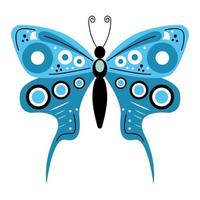 schattige blauwe vlinder vector