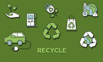 recycle ecologie pictogrammen vector