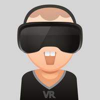 Virtual Reality glazen headset, Vector plat ontwerp