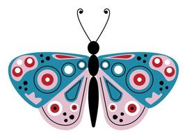 schattige lila vlinder vector