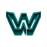 3D-letter w-logo. perfect voor t-shirts enzovoort. vector