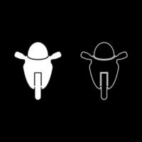 motorfiets sport type race klasse pictogram overzicht set witte kleur vector illustratie vlakke stijl afbeelding