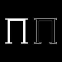 pi grieks symbool hoofdletter hoofdletters lettertype pictogram overzicht set witte kleur vector illustratie vlakke stijl afbeelding