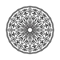 cirkelvormig patroon in de vorm van mandala voor henna, mehndi, tatoeage, decoratie. decoratief ornament in etnische oosterse stijl. kleurboek pagina. vector