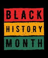platte zwarte geschiedenis maand typografie vector