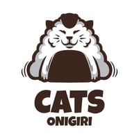 illustratie vectorafbeelding van kat onigiri, goed voor logo-ontwerp vector