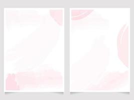 roze aquarel wassen splash 5x7 uitnodigingskaart achtergrond sjabloon lay-out collectie vector