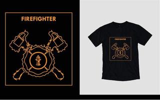 brandweerman achtergrond en t-shirt ontwerp vector