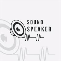 geluid spreker logo vintage vector illustratie sjabloon pictogram grafisch ontwerp. muziekbedrijf en radiostation concept symbool
