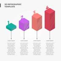 Platte 3D Infographic elementen bar vector sjabloon