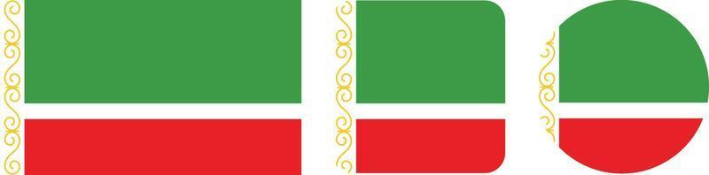 Tsjetsjeense Republiek vlagpictogram. web pictogrammenset. pictogrammen collectie plat. eenvoudige vectorillustratie. vector