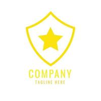 logo sterren bescherming voor bedrijf bewerkbaar, logo bintang dan perisai vector