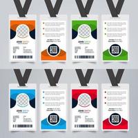 eenvoudig ontwerp van de identiteitskaartsjabloon van kantoormedewerkers. creatieve zakelijke briefpapier identiteitskaarten. vector