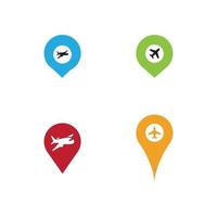 kaartaanwijzer met vliegtuig icon.map pointer.vector illustratie vector