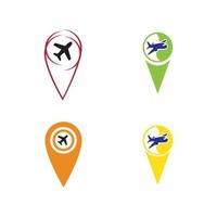 kaartaanwijzer met vliegtuig icon.map pointer.vector illustratie vector