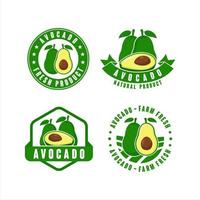 avocado boerderij vers natuurlijk product label collectie collectie vector