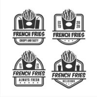 Franse frietjes ontwerp logo collectie vector