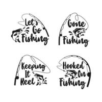 belettering vissen logo vector design collectie