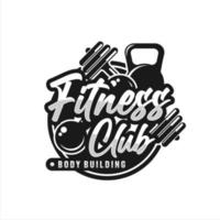 premium logo voor bodybuilding van fitnessclub vector