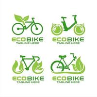 eco fiets groene ontwerp logo's vector