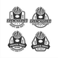 Franse frietjes vector design set logo collectie