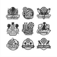 premium logo-collectie voor snoepwinkels vector