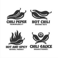 hete chili peper vector logo collectie