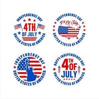 onafhankelijkheidsdag 4 juli verenigde staten van amerika design collectie vector
