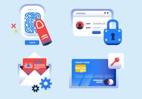 Cyber Security Icon Set Vector Illustratie