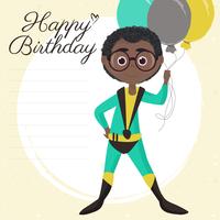 Vector superheld gelukkige verjaardagskaart