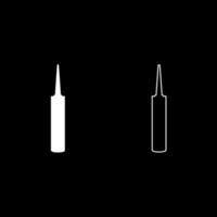 afdichtmiddel siliconen polyurethaanschuim pictogram witte kleur vector illustratie vlakke stijl afbeelding set