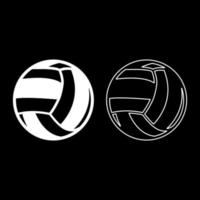 volleybal bal sport uitrusting pictogram witte kleur vector illustratie vlakke stijl afbeelding set