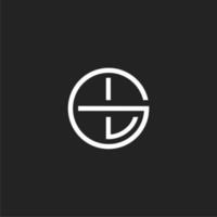 monogram cirkel l en g logo vector, minimalistische cirkel logo letter l en g, eenvoudig monogram l en g vector