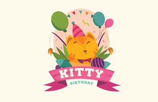 Leuke kat Pet Brithday vectorillustratie vector