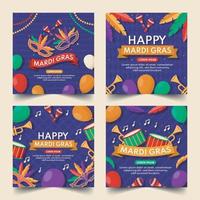 mardi gras sociale media collectie vector