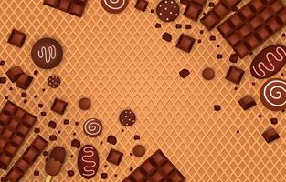 verschillende chocolade achtergrond vector