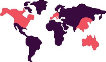 wereldkaartsjabloon met continenten, Noord- en Zuid-Amerika, Europa en Azië, Afrika en Australië vector