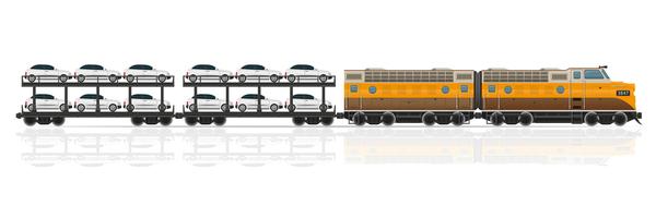 spoorwegtrein met locomotief en wagens vectorillustratie vector