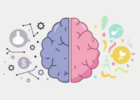 Links en Rechts Human Brain Vector