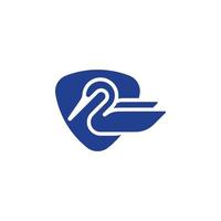 blauwe zwaan badge schild logo concept. vector illustratie