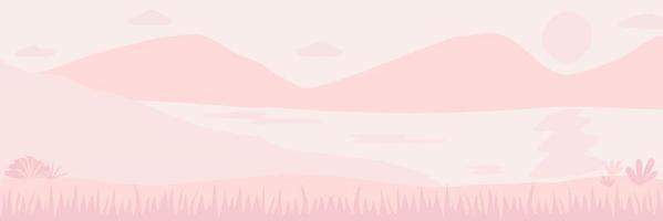 roze landschap abstract vector backgrounds.minimal trendy stijl. verschillende vormen opzetten ontwerpsjablonen goed voor achtergrondkaart groet behang brochure flyer uitnodiging. vector illustratie